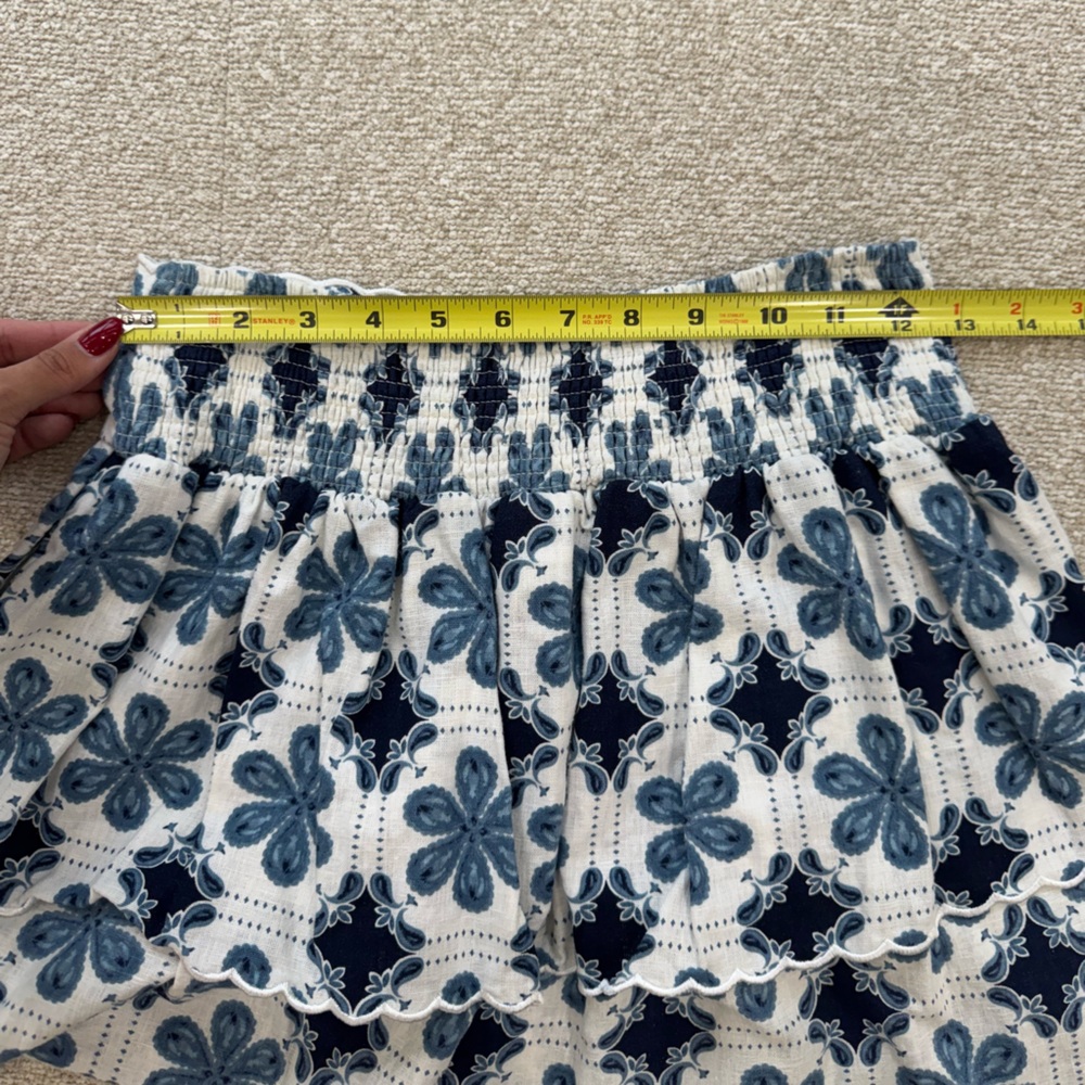 Agua Bendita x Target Floral Eyelet Mini Skirt – Navy & White, Pockets, Size XS - Picture 6 of 7